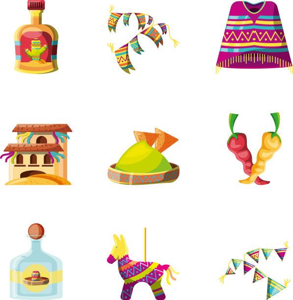 设置图标cinco de Mayo白色背景图片下载