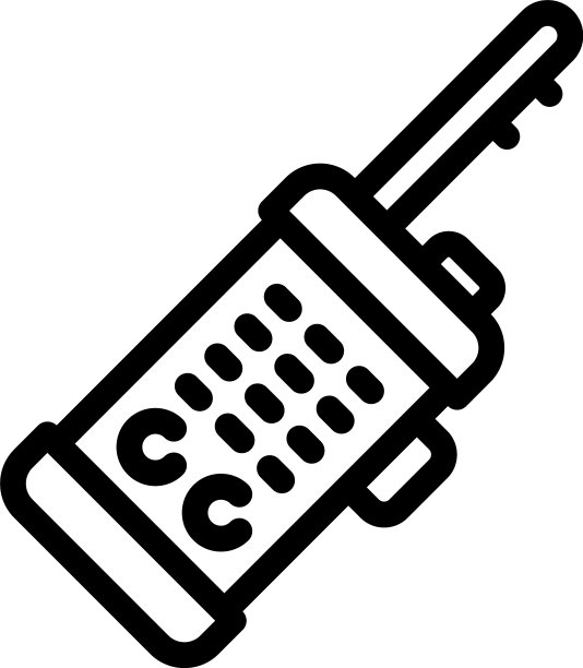 无线电对讲机图标轮廓风格图片下载