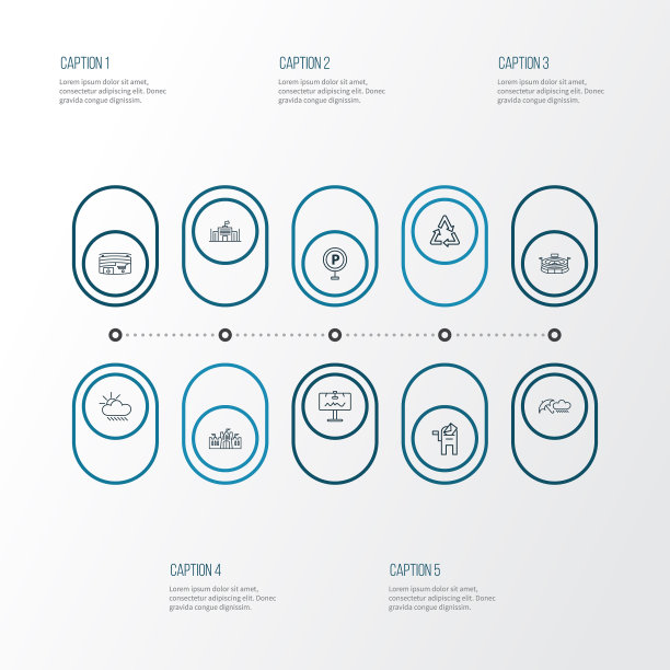 城市图标线条风格与城市治理相结合图片下载