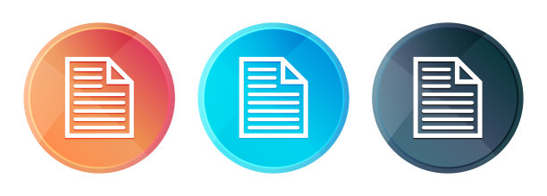 文档页面图标蒸汽雾圆形按钮设置闪亮的插图图片下载