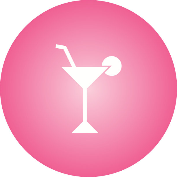 独特的鸡尾酒玻璃字形图标图片下载