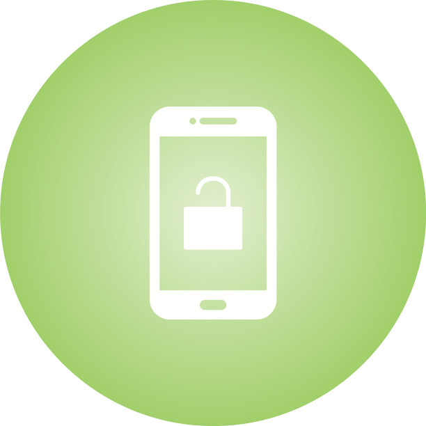 独特的解锁电话字形图标图片下载