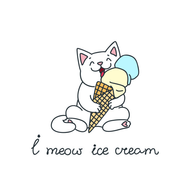 我喵喵叫冰淇淋图片下载