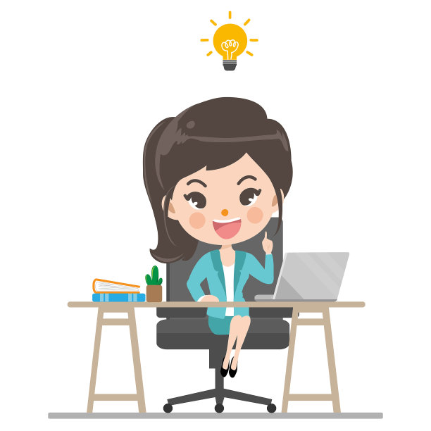 女商人正在想点子。图片下载