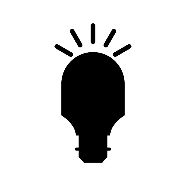 独特的灯泡字形图标图片下载