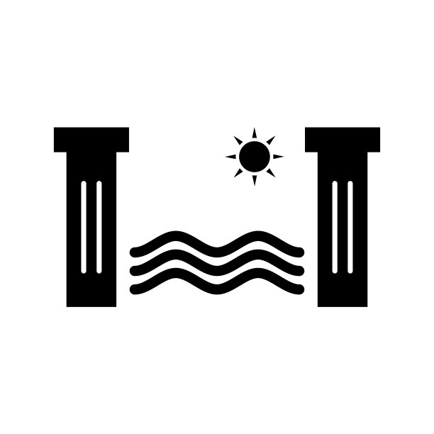 独特的水力发电字形图标图片下载
