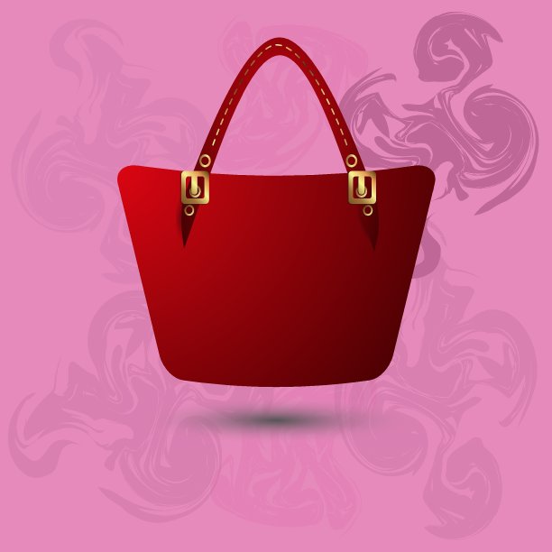 漂亮的手提包。经典手袋，适合任何用途的伟大设计。夏天的背景。白色背景。复古风格。矢量图图片下载