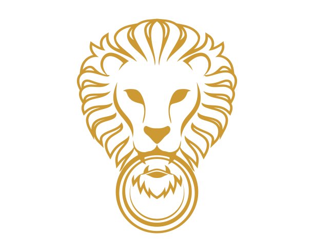 豪华金狮头，口含戒指图片下载