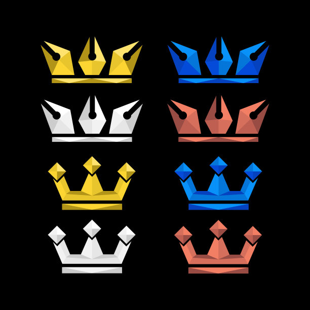 皇家皇冠和钢笔工具皇冠套装图片下载