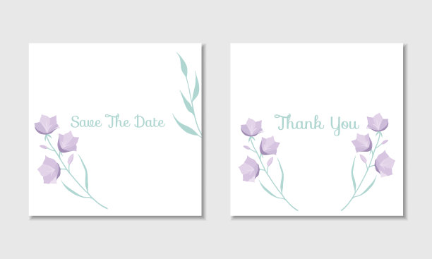 花卡片模板与风铃图片下载