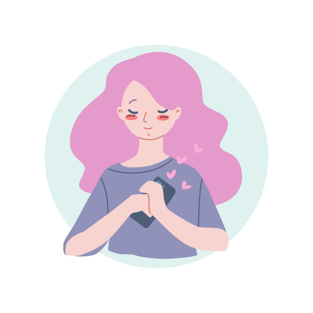 有手机的快乐女孩图片下载