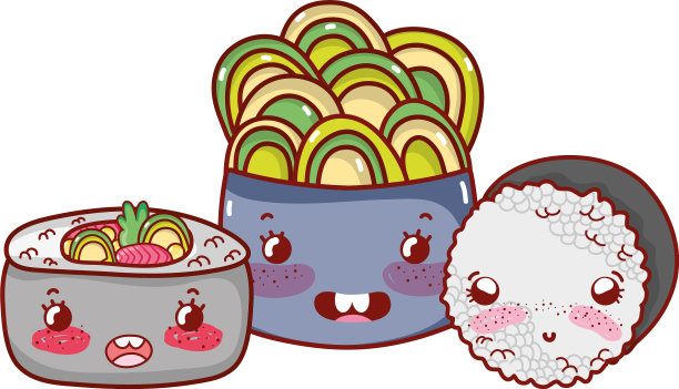 Kawaii temaki日本卡通寿司米饭食品图片下载
