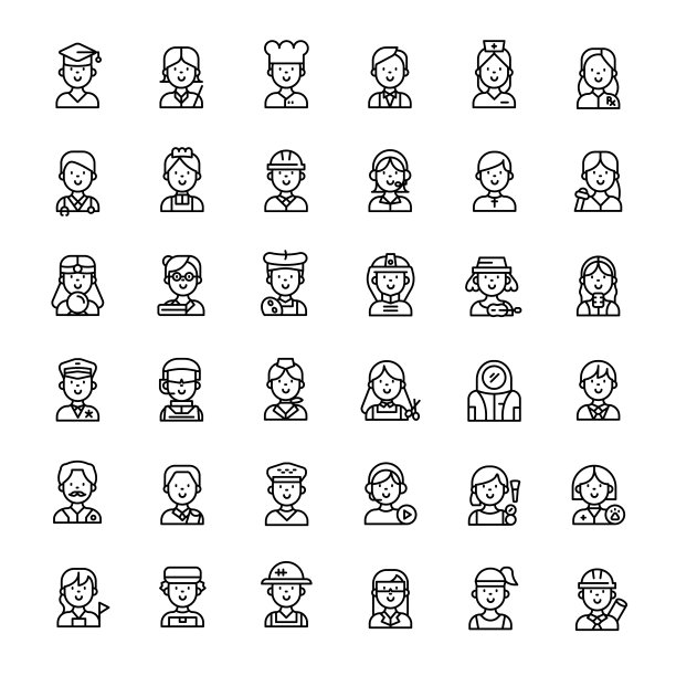 人们性格36轮廓图标图片下载