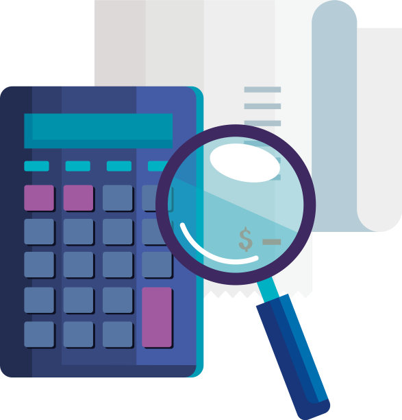 放大镜，计算器，数学和凭证图片下载