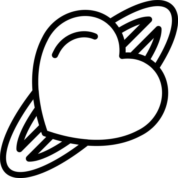 心形发夹图标轮廓风格图片下载