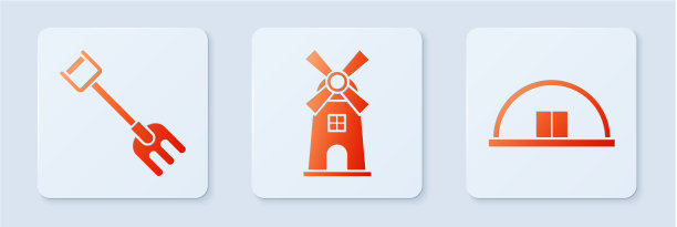 设置风车花园耙和机库白色正方形图片下载