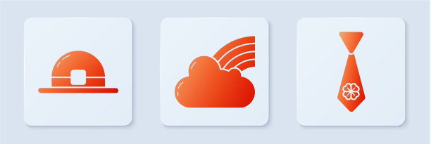 彩虹与云中小精灵的帽子和领带图片下载