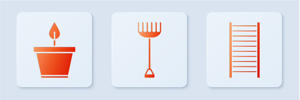 在花盆和木楼梯中设置花园耙植物图片下载