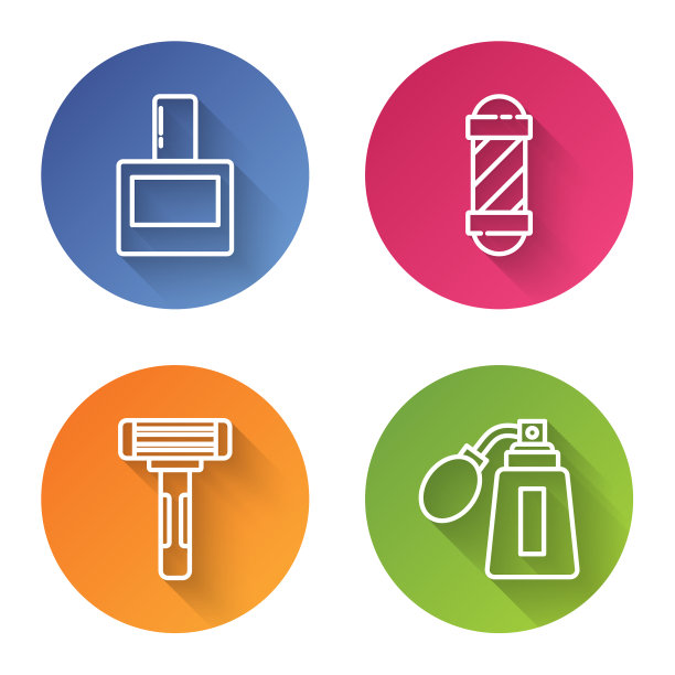 经典理发店剃须后定型线杆图片下载