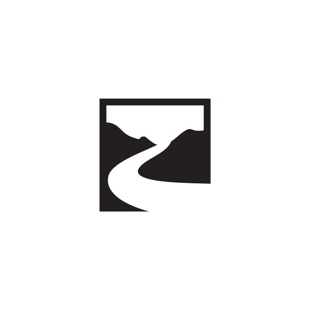 河流或小溪标志设计模板图片下载