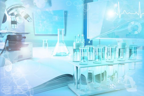 化学学院背景-试管和显微镜在临床-概念医学三维插图图片下载