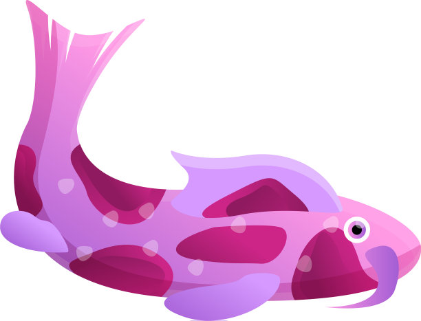 粉红色锦鲤图标卡通风格图片下载