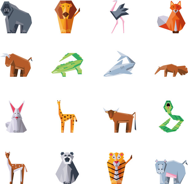 设置图标几何野生动物图片下载