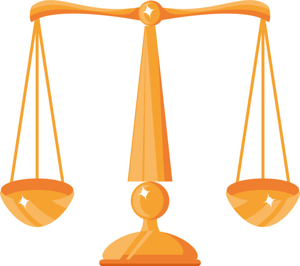 法律天平平衡在白色的背景图片下载