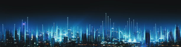 泰国曼谷夜间智能网络与连接城市图片下载