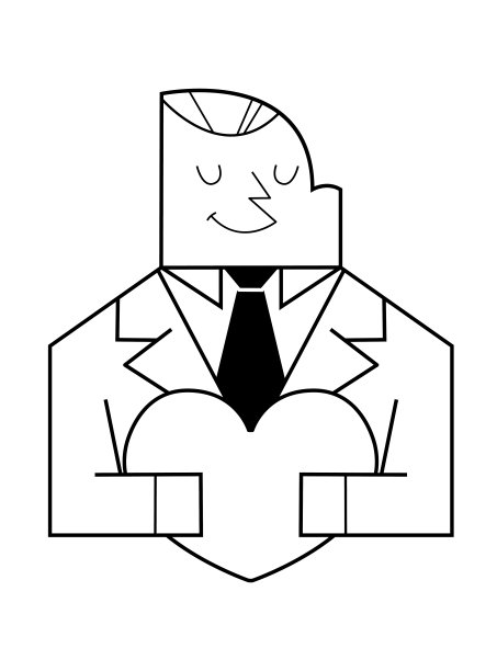 医生捧着心，矢量插图图片下载