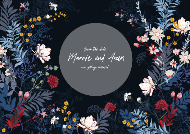 矢暗花横旗满是不同种类的园林花卉。贺卡、婚礼请柬、网页横幅、天然化妆品、女性产品封面、图片下载