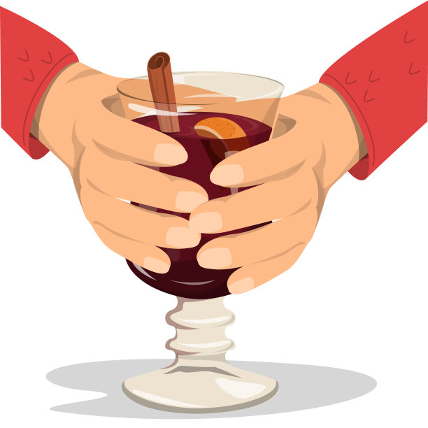 玻璃杯里的热葡萄酒。热美味的饮料图片下载