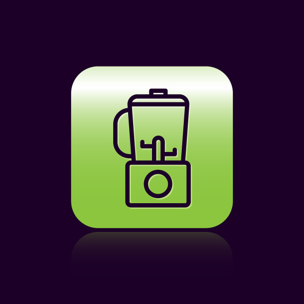 黑线搅拌机图标孤立在黑色图片下载