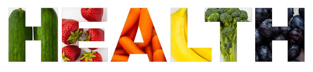 健康字的信充满了水果和蔬菜的照片图片下载