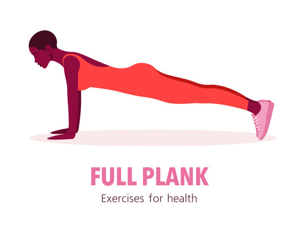 在一个支撑姿势的非洲妇女。简介里的女孩。在家健身。体育锻炼。图片下载