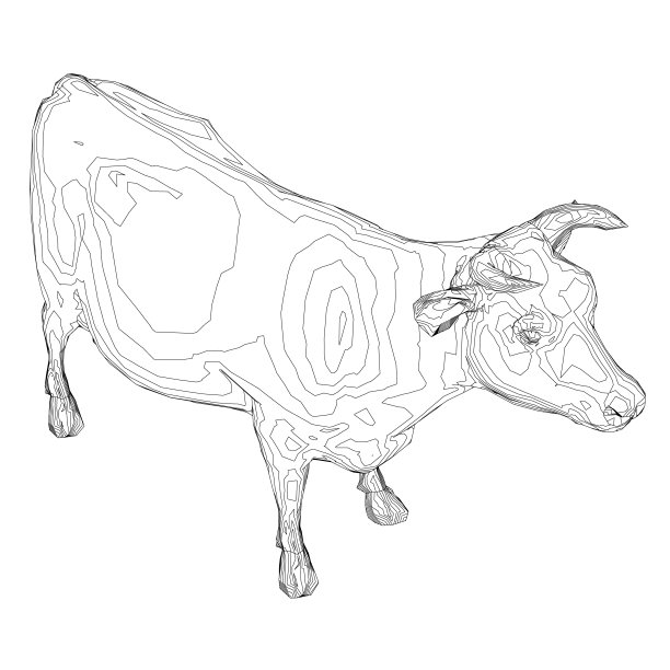 线框的奶牛从黑色的线在一个白色的背景。等距视图。3 d。矢量图图片下载