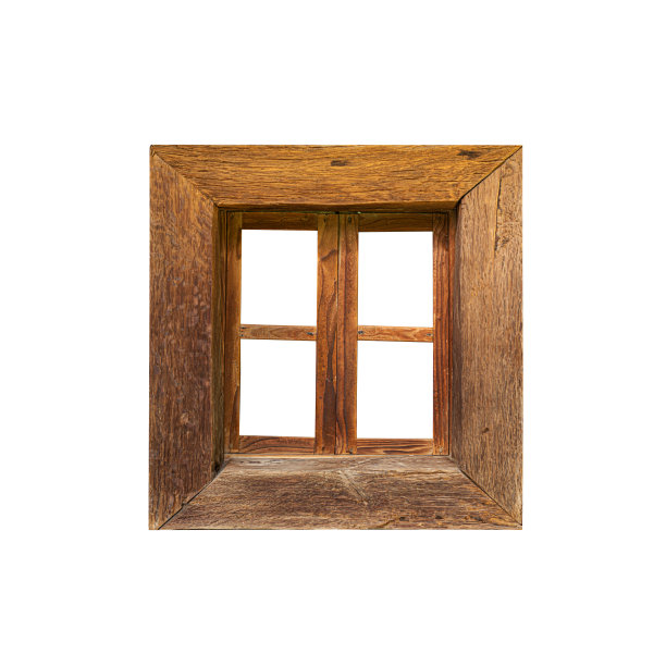 木窗孤立在白色背景上。图片下载
