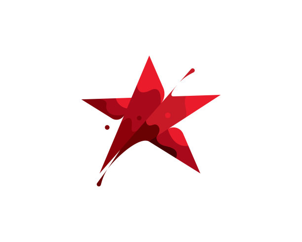 明星色彩丰富的现代简约风格插画。创意图标标志飞溅概念爆炸与滴。视觉标志，会徽，象征，标志类型图片下载