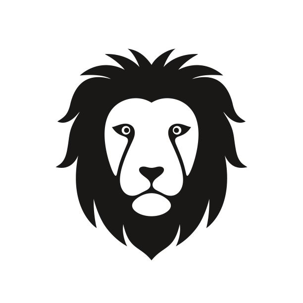 狮子的标志。孤立的狮子在白色的背景图片下载