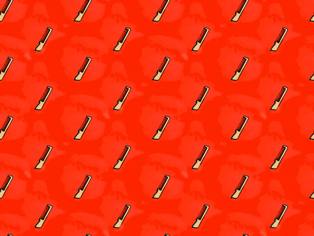 梳状图案在红色背景上图片下载