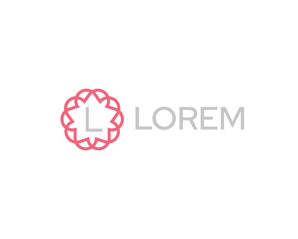 优质字母L标志类型。优雅的花卉框架与字母图标标志。字母象征标志。图片下载