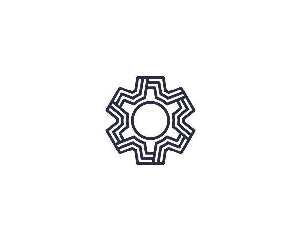 齿轮齿轮太阳标志。工业商业公司标志或标志符号技术，团队合作，工厂图标，连接，机械工程，机械，插图元素图片下载