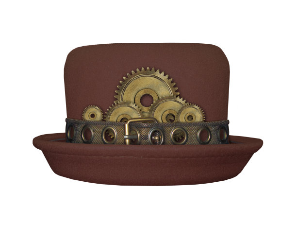 白色背景上的蒸汽朋克帽图片下载