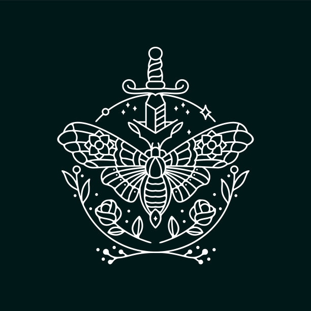 单线蝴蝶背景图片下载