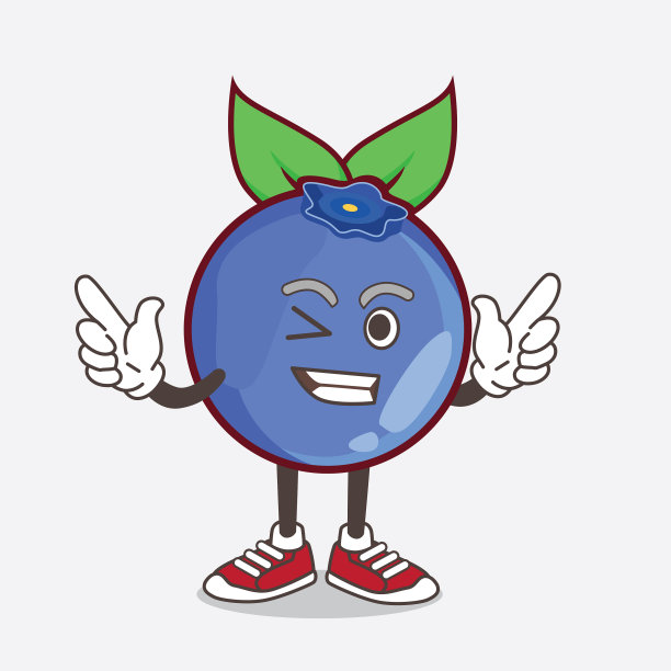 具有蓝莓水果卡通形象的吉祥物图片下载