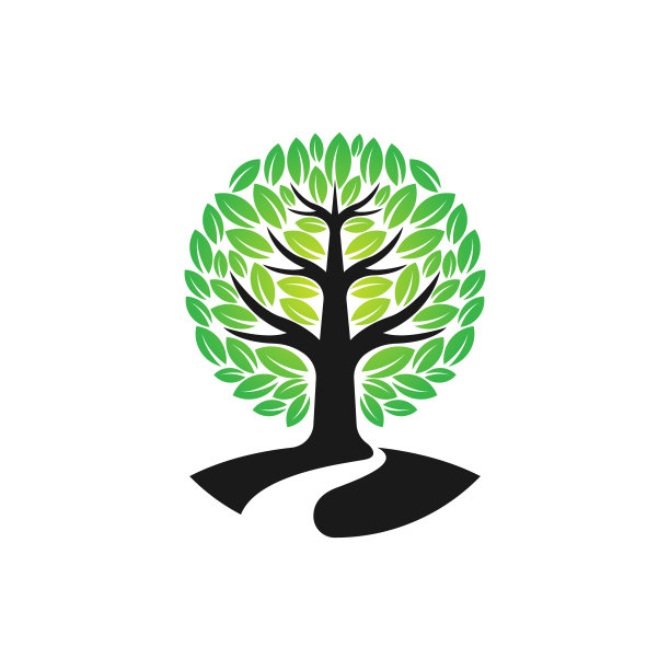 树木Logo设计矢量素材。用于自然、农业和农场业务的创意设计概念中的抽象树木Logo矢量。树木Logo、图标、标志和符号矢量设计素材。图片下载