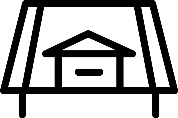 房子旁边的视图图标轮廓风格图片下载