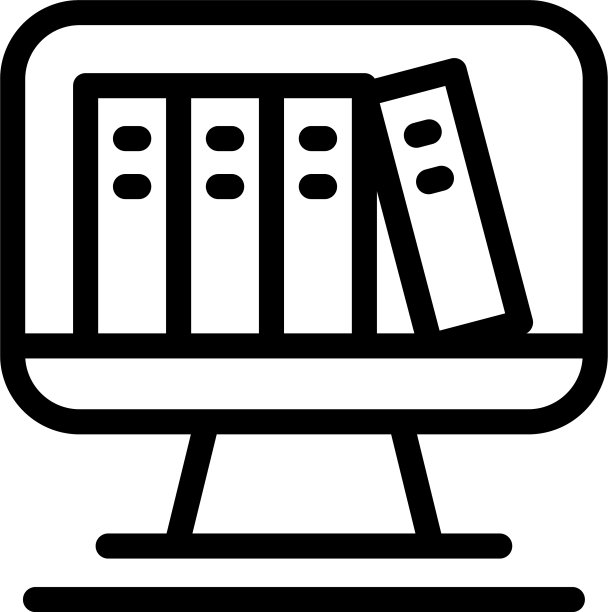 书在电脑屏幕上图标勾勒样式图片下载