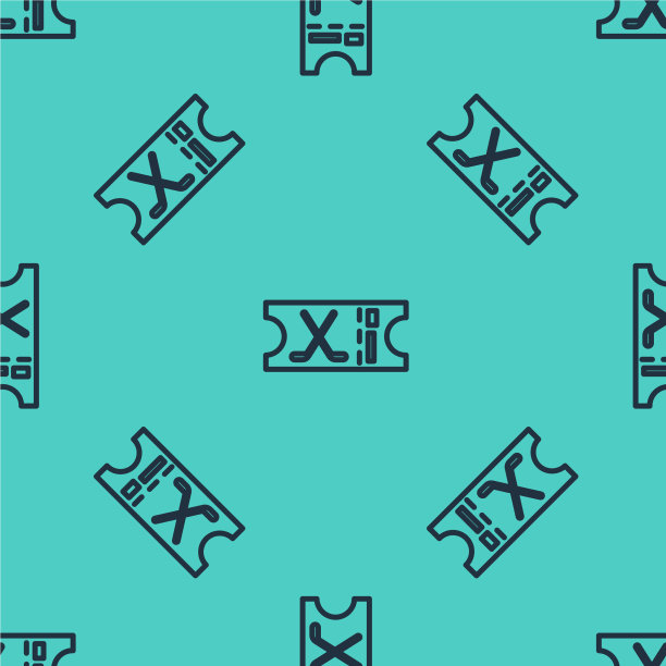 黑线曲棍球运动票图标孤立图片下载