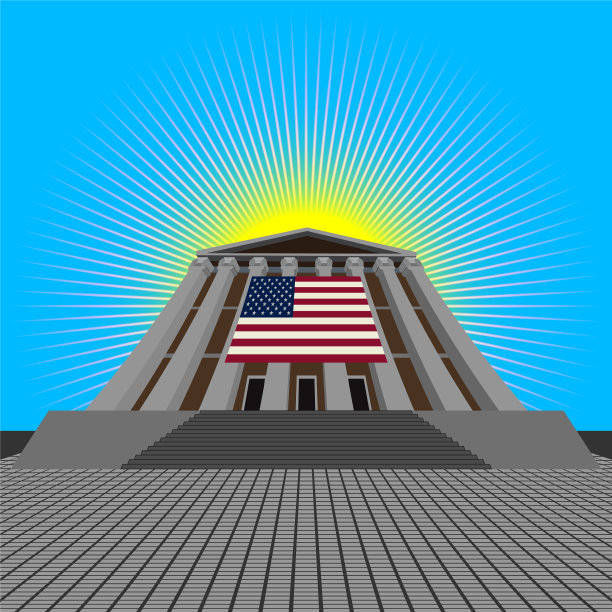 有柱子的巨大的纪念性建筑图片下载